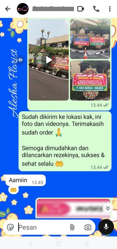 Testimoni pengiriman bunga papan pelantikan jabatan Tangerang